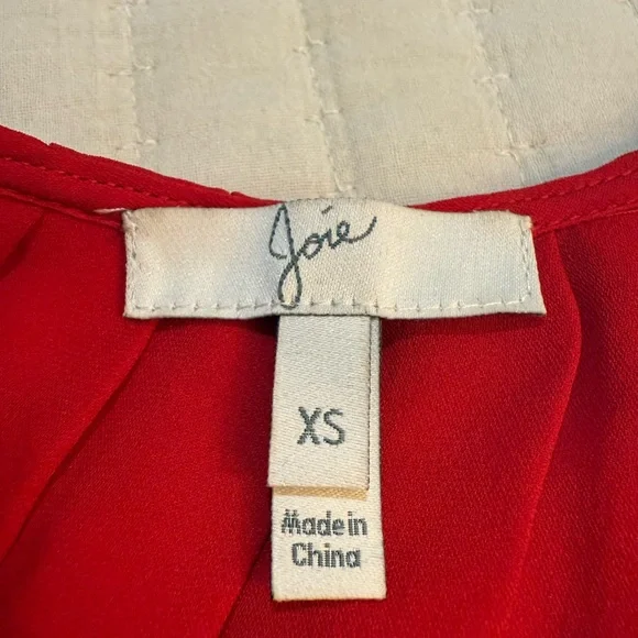 Joie Red Silk Top Size XS - Picture 4 of 5